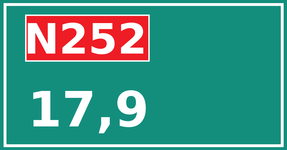 Hectometerbord N252 17,9