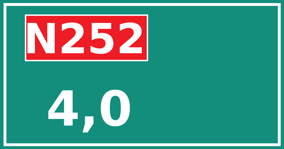 Hectometerbord N252 4,0