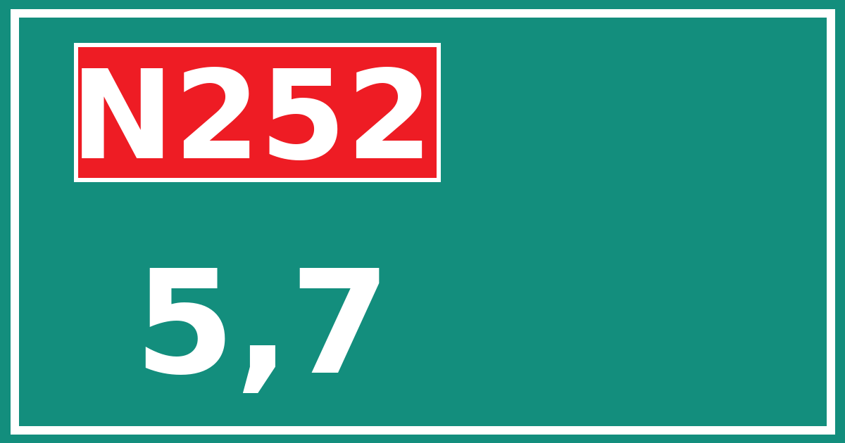 Hectometerbord N252 5,7