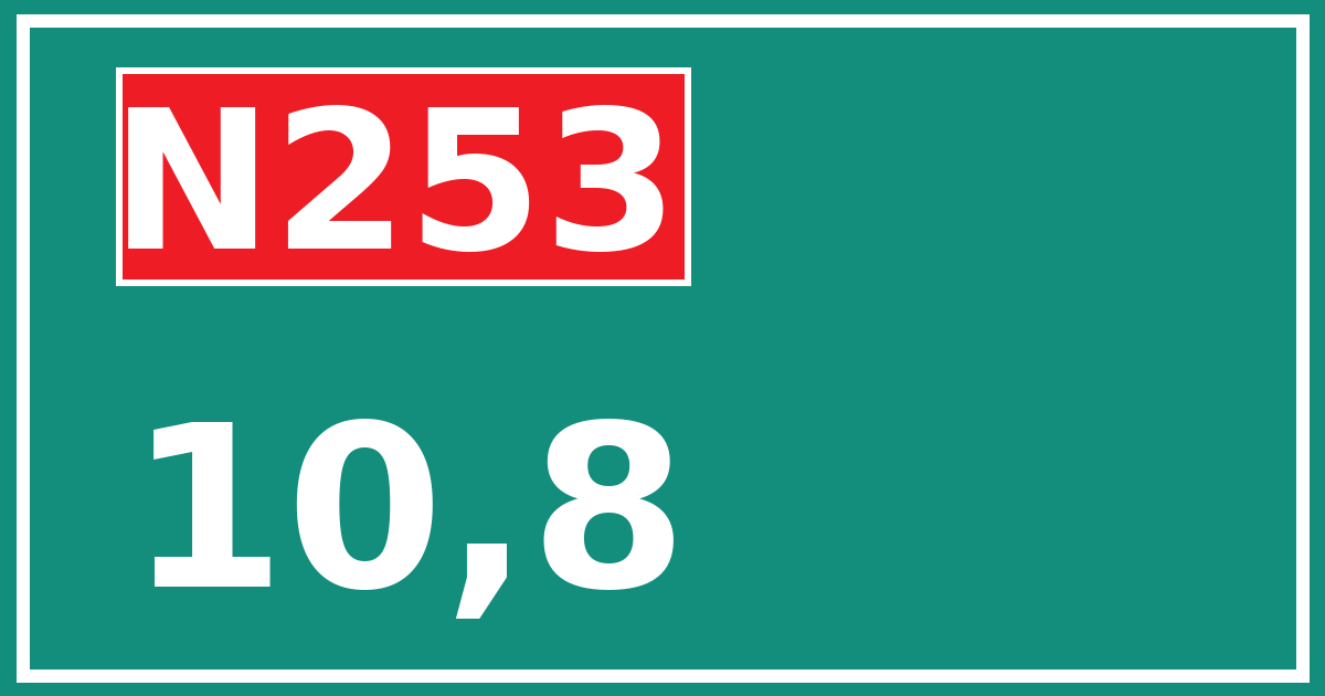 Hectometerbord N253 10,8