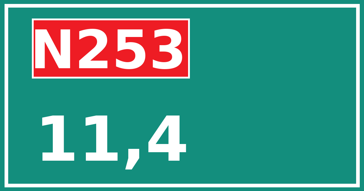 Hectometerbord N253 11,4