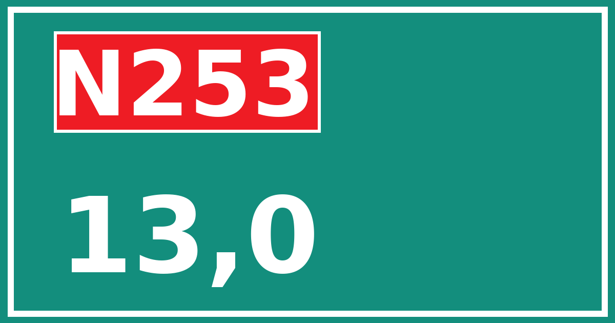 Hectometerbord N253 13,0