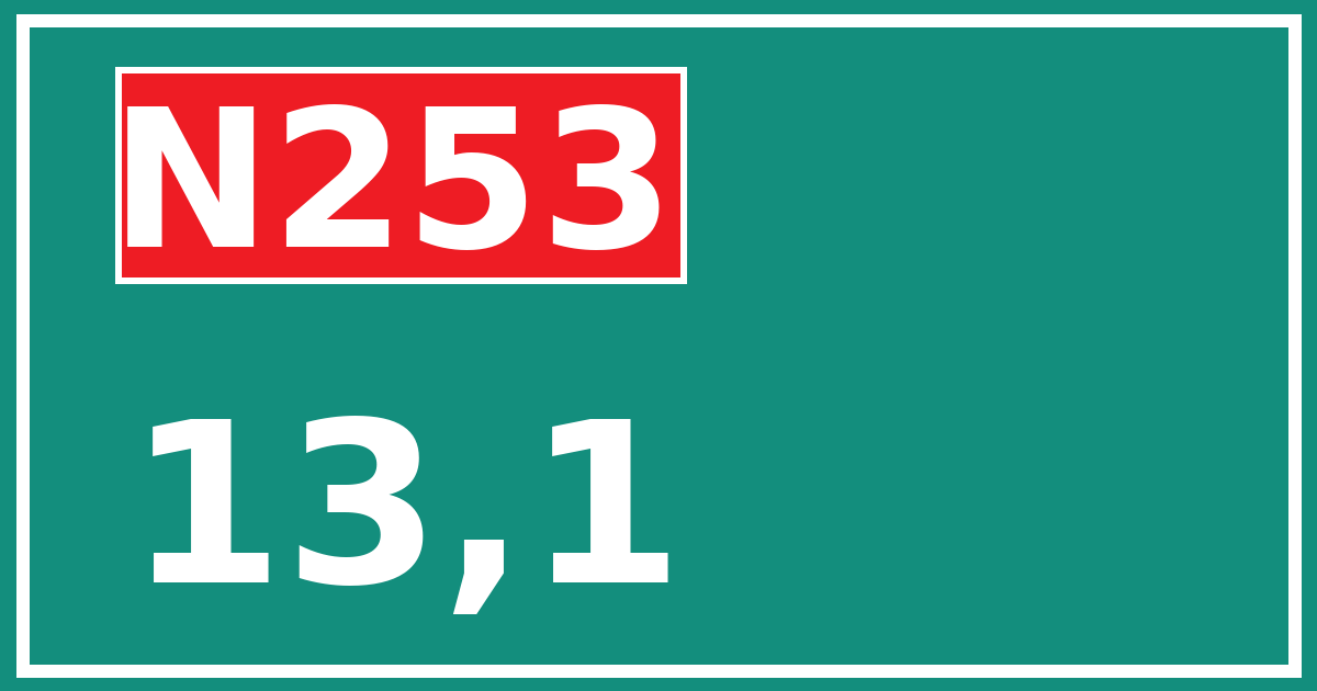 Hectometerbord N253 13,1