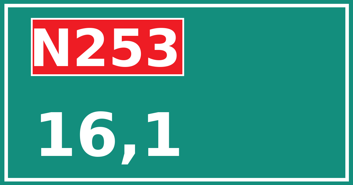 Hectometerbord N253 16,1
