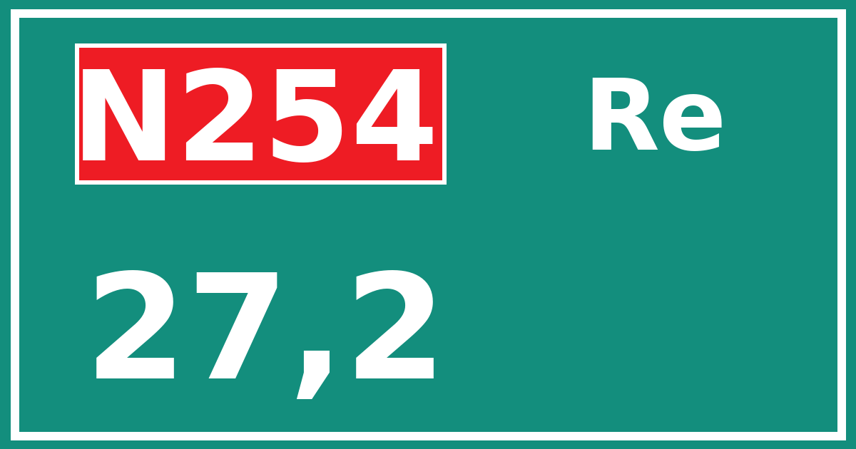 Hectometerbord N254 27,2 zijde Re