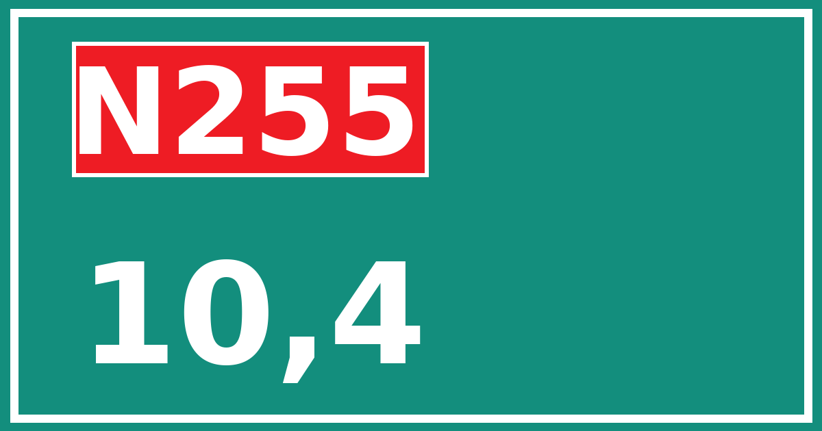 Hectometerbord N255 10,4