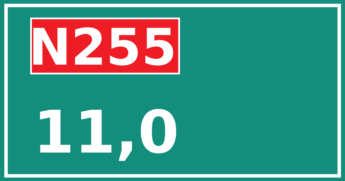 Hectometerbord N255 11,0