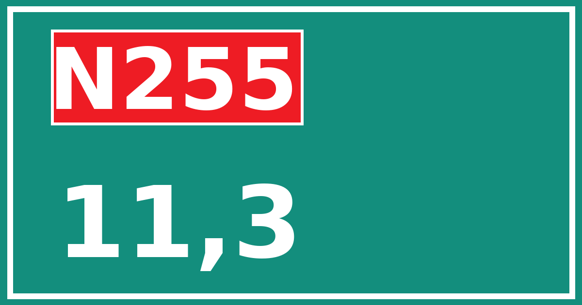 Hectometerbord N255 11,3