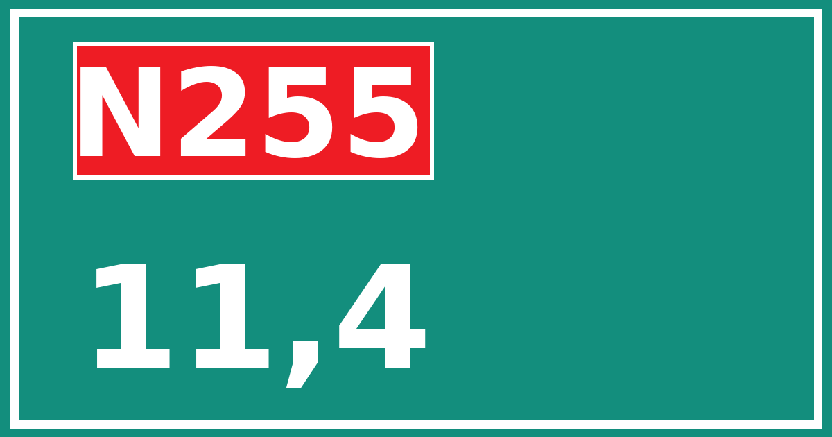 Hectometerbord N255 11,4