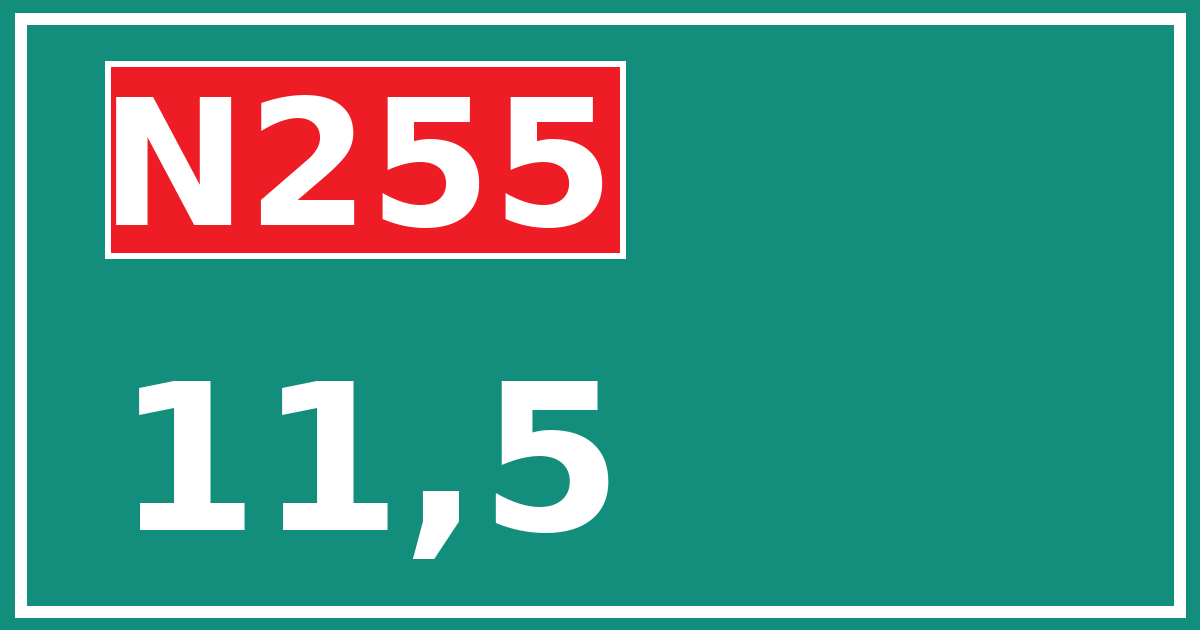 Hectometerbord N255 11,5