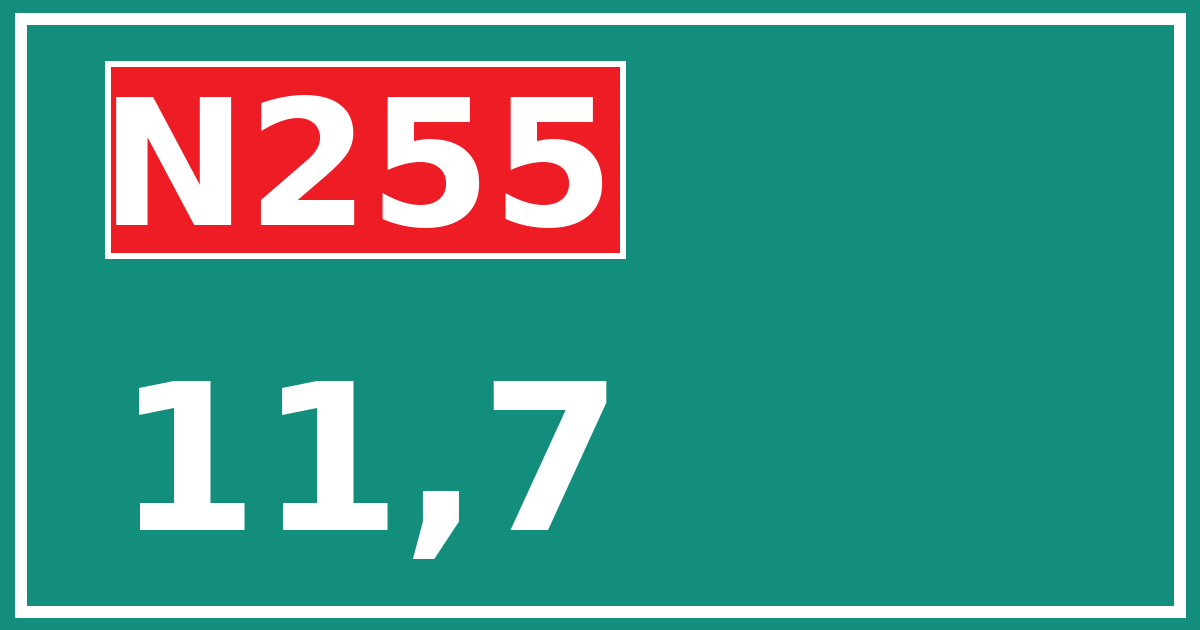 Hectometerbord N255 11,7