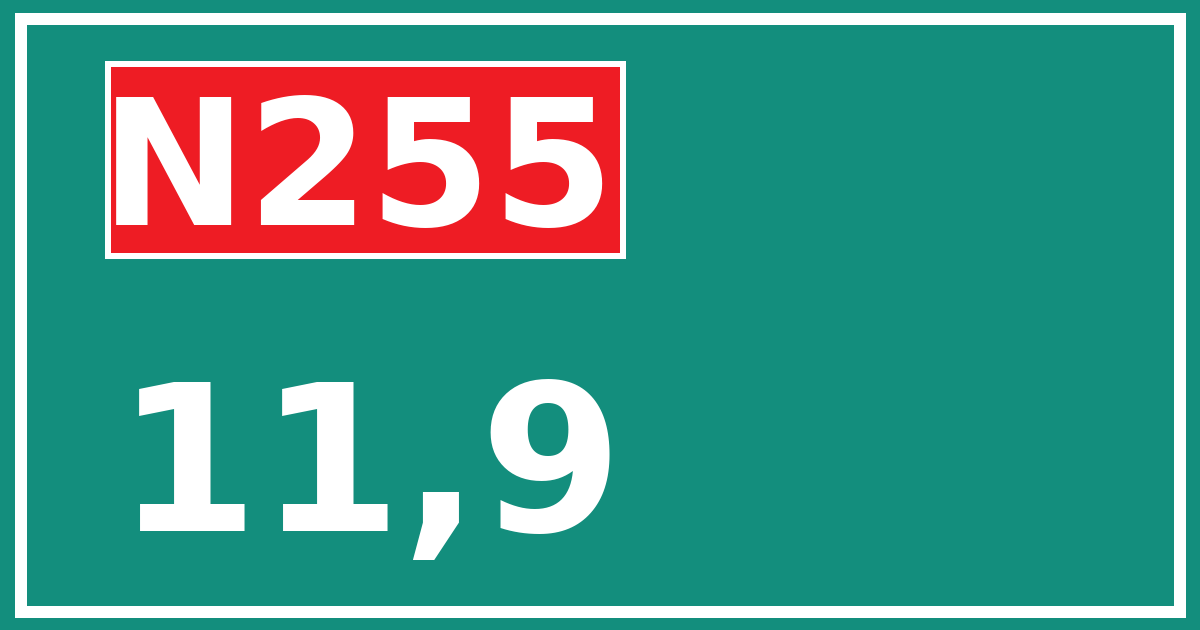 Hectometerbord N255 11,9