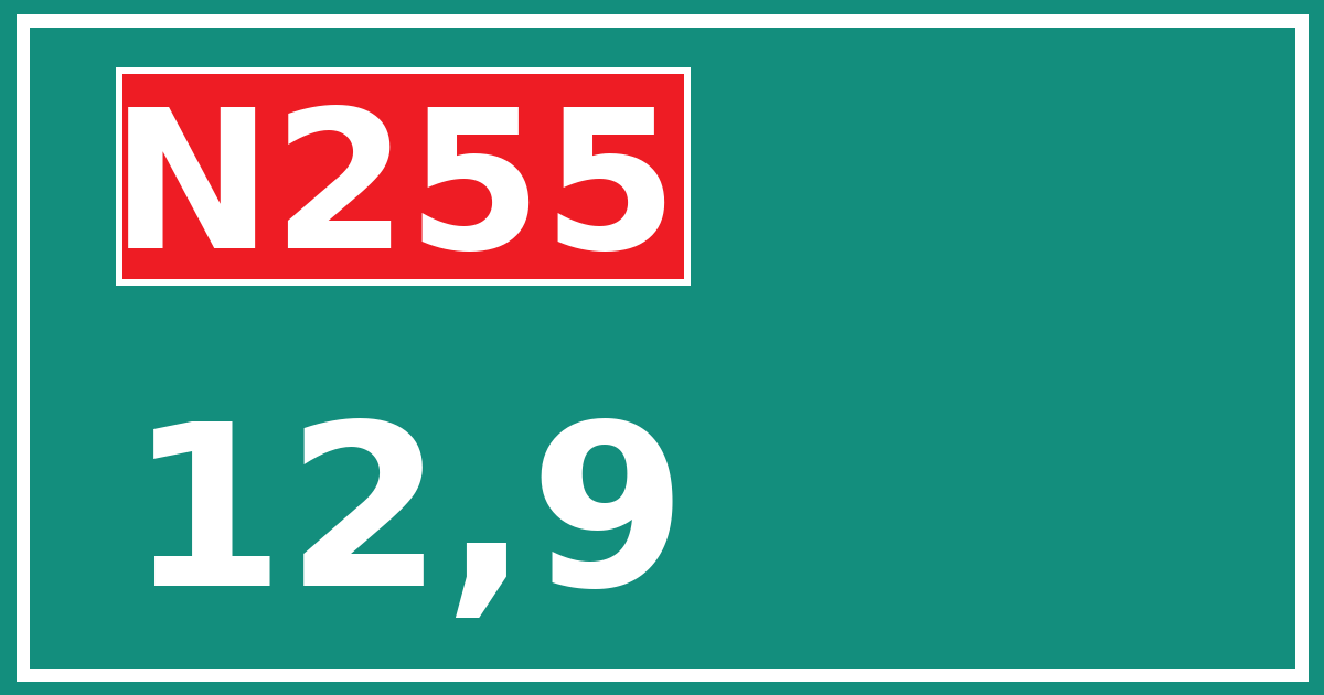Hectometerbord N255 12,9