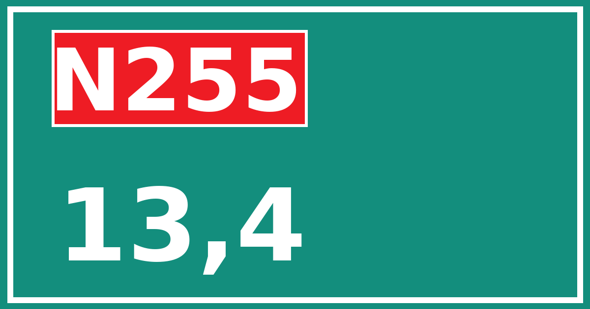 Hectometerbord N255 13,4