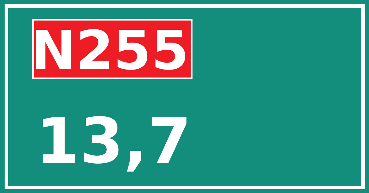 Hectometerbord N255 13,7