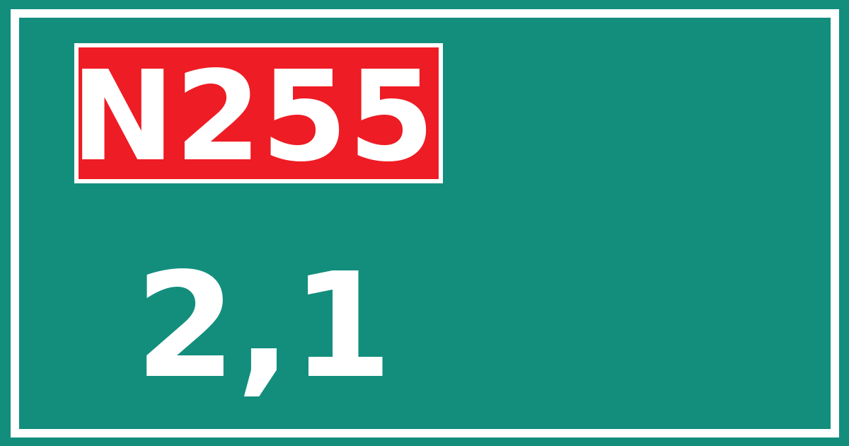 Hectometerbord N255 2,1