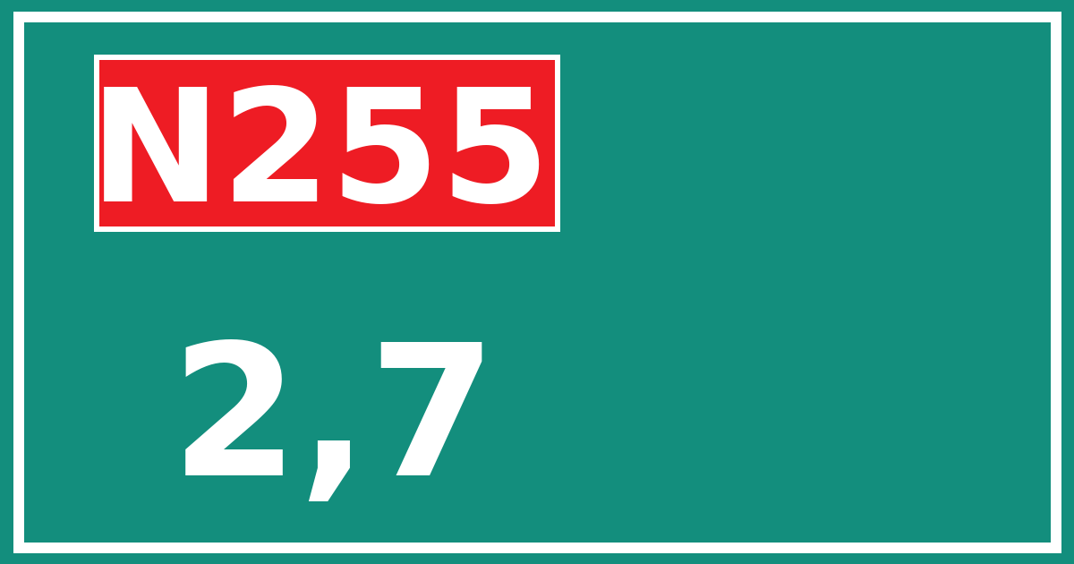 Hectometerbord N255 2,7