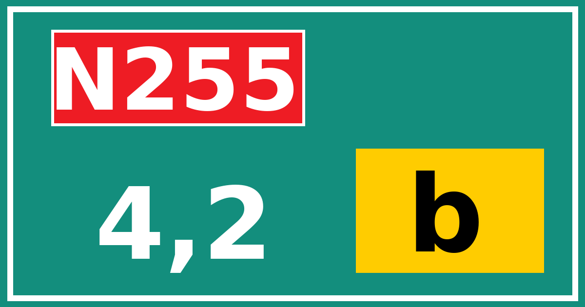 Hectometerbord N255 4,2 letter b