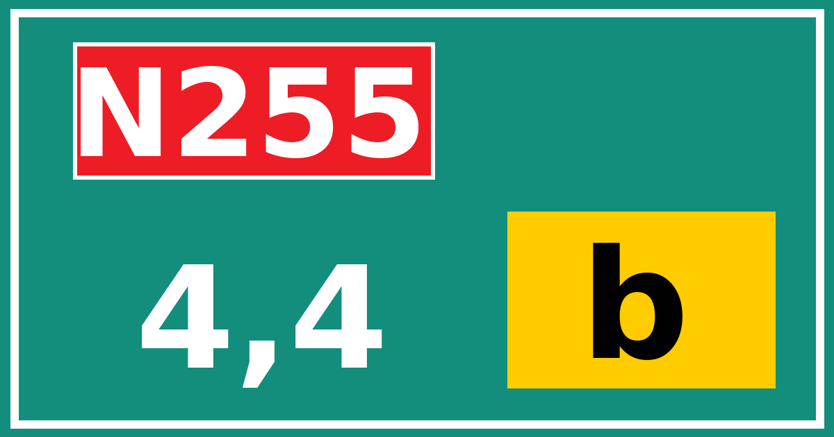 Hectometerbord N255 4,4 letter b