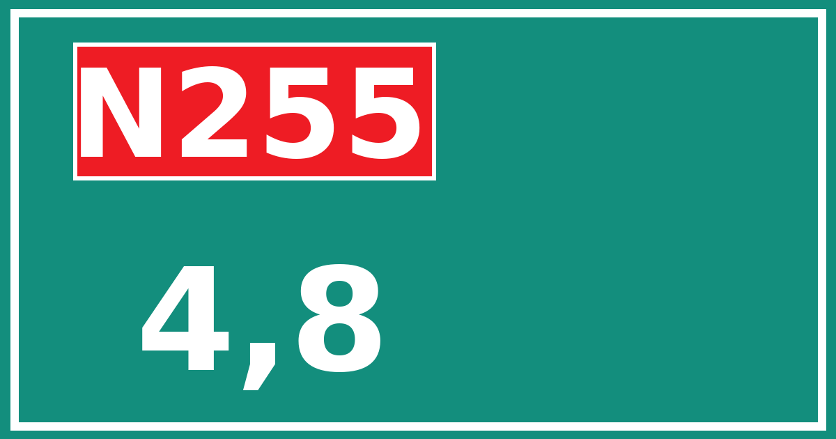 Hectometerbord N255 4,8