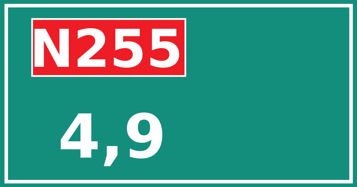 Hectometerbord N255 4,9