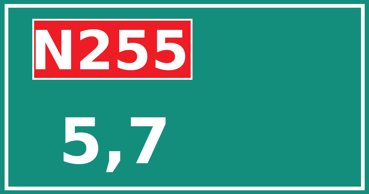 Hectometerbord N255 5,7