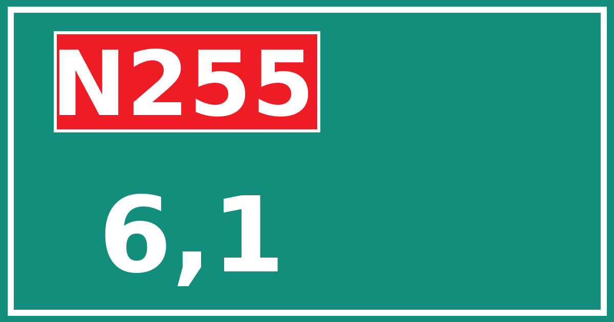 Hectometerbord N255 6,1