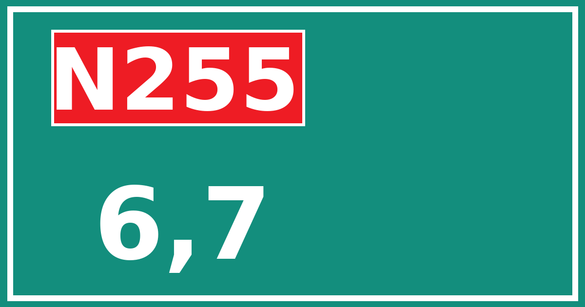 Hectometerbord N255 6,7