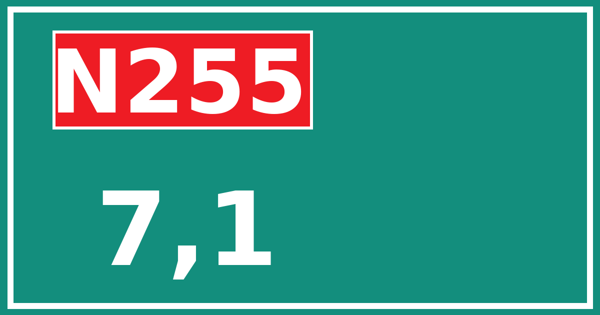 Hectometerbord N255 7,1