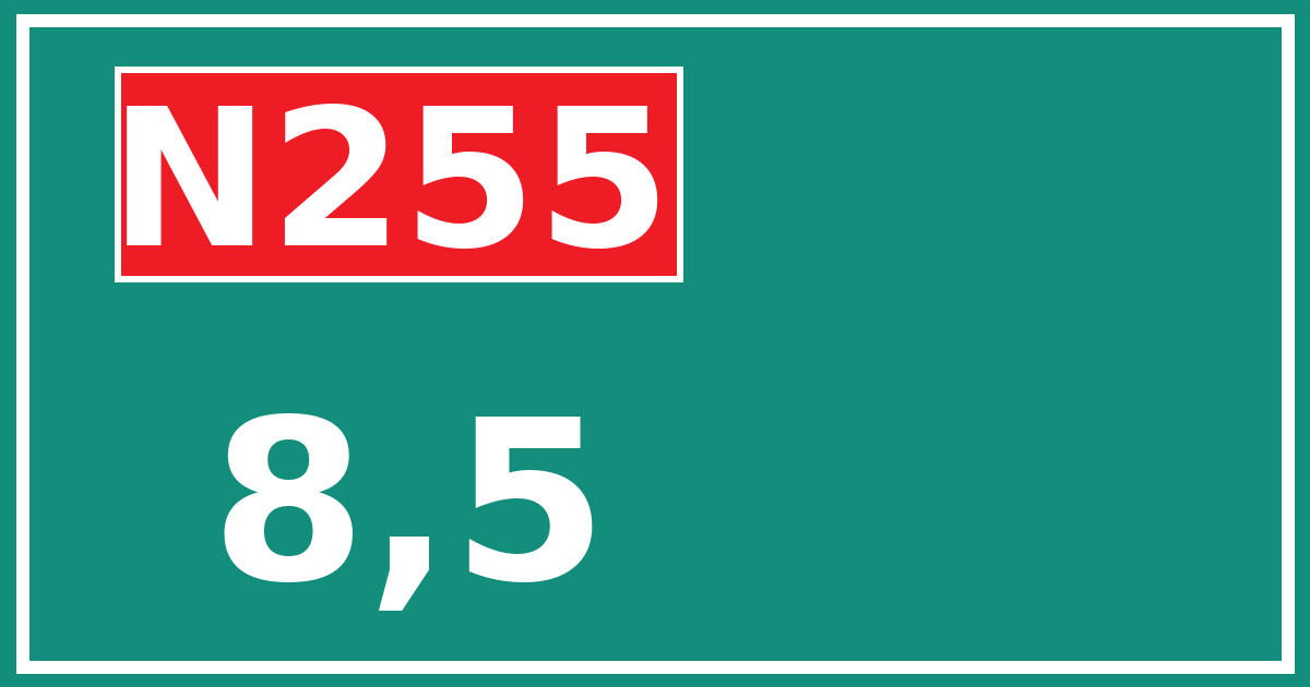 Hectometerbord N255 8,5
