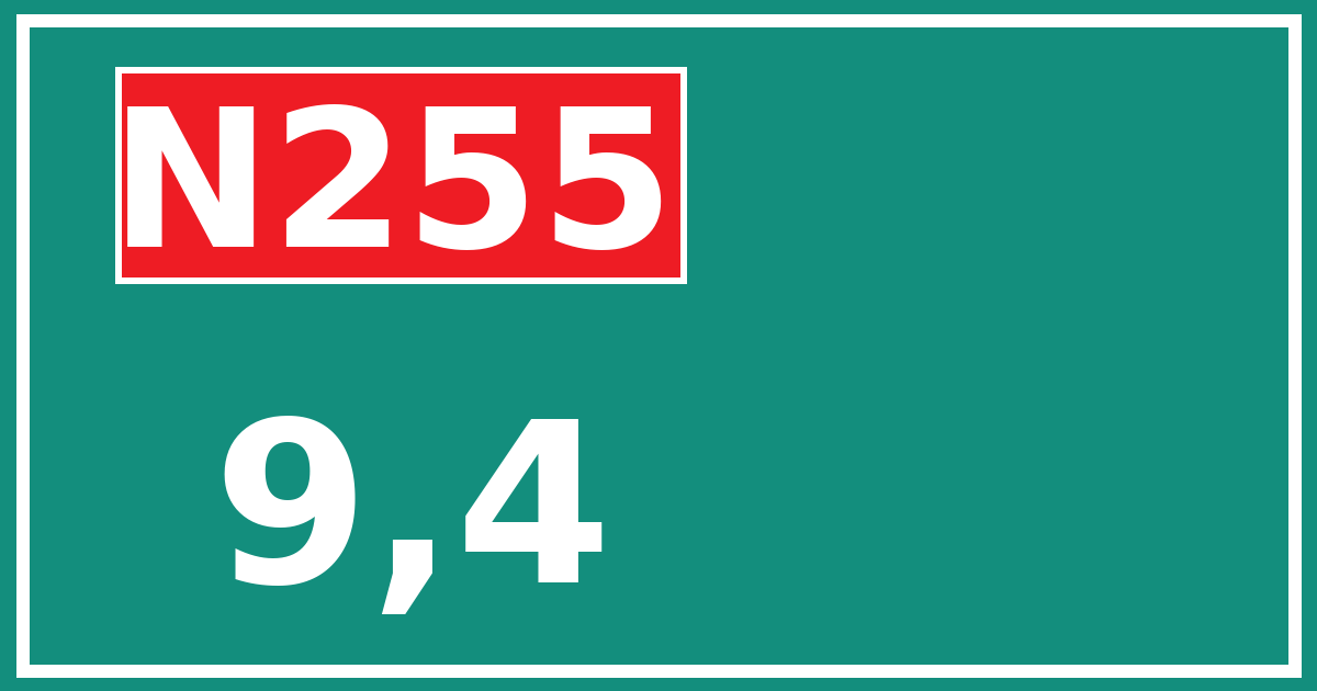 Hectometerbord N255 9,4