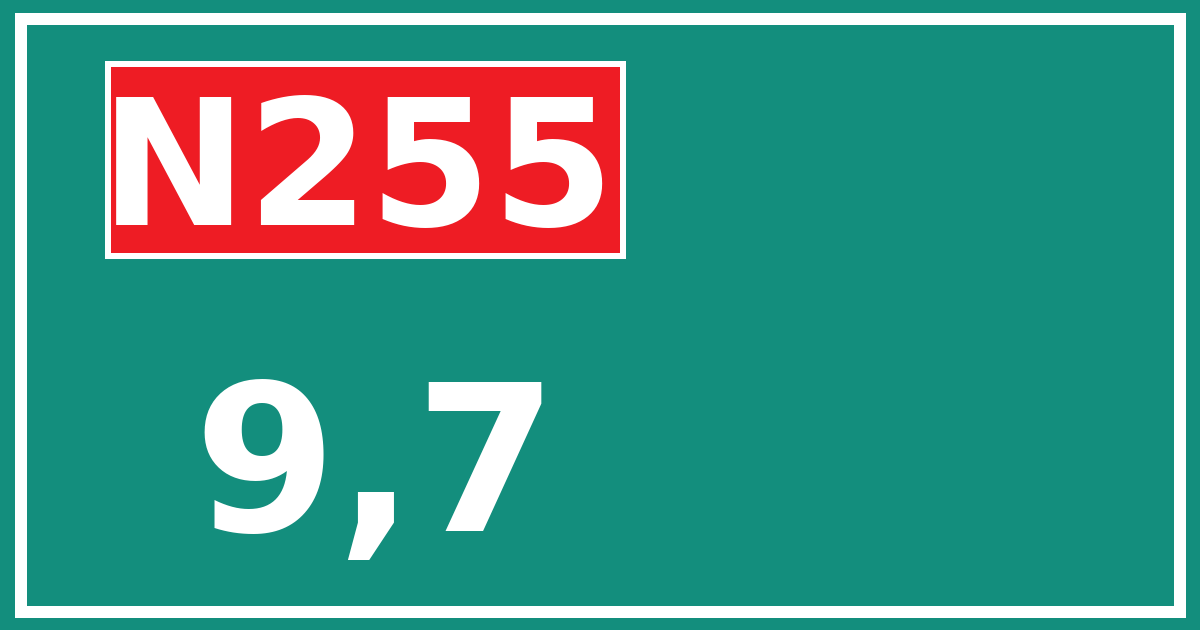 Hectometerbord N255 9,7
