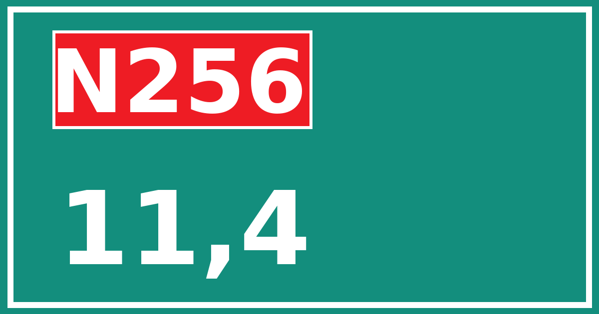 Hectometerbord N256 11,4