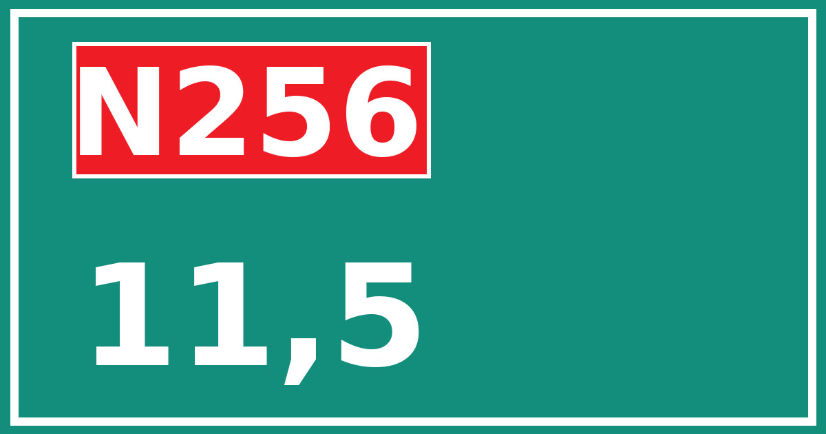 Hectometerbord N256 11,5