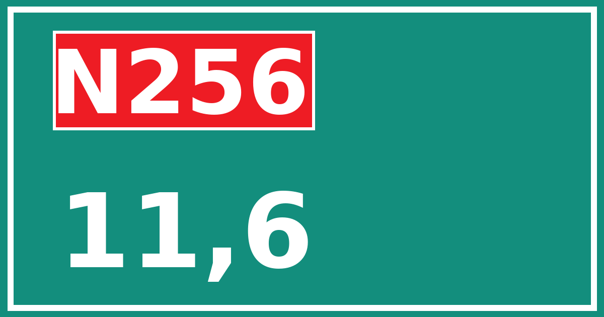 Hectometerbord N256 11,6