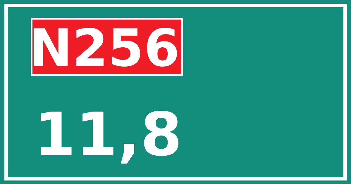 Hectometerbord N256 11,8