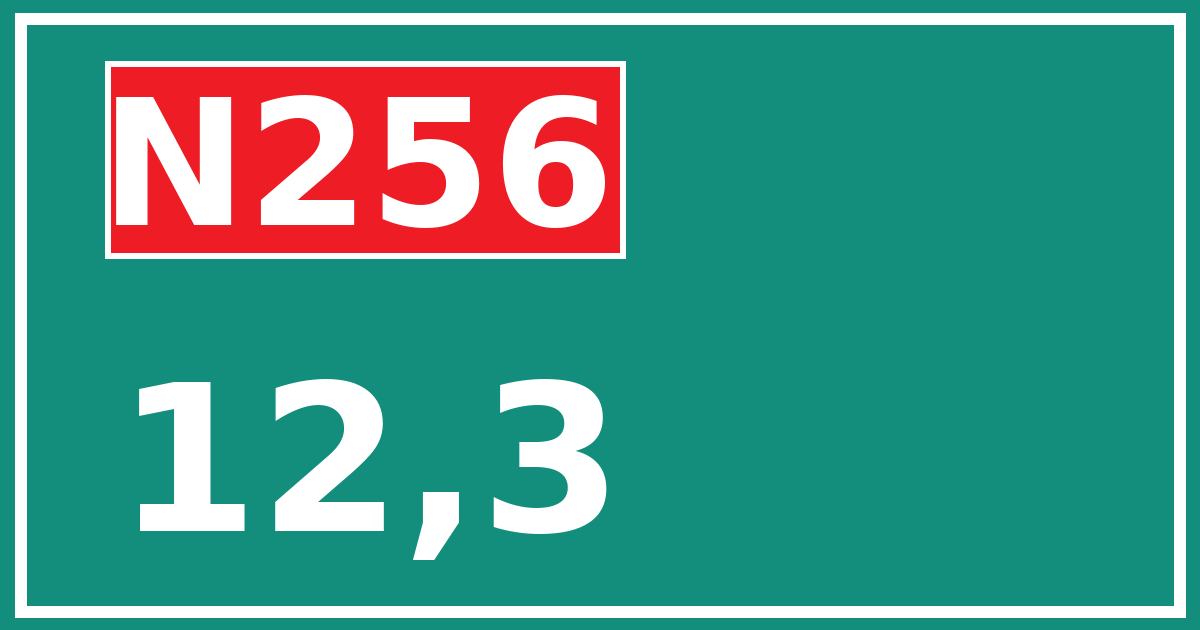 Hectometerbord N256 12,3