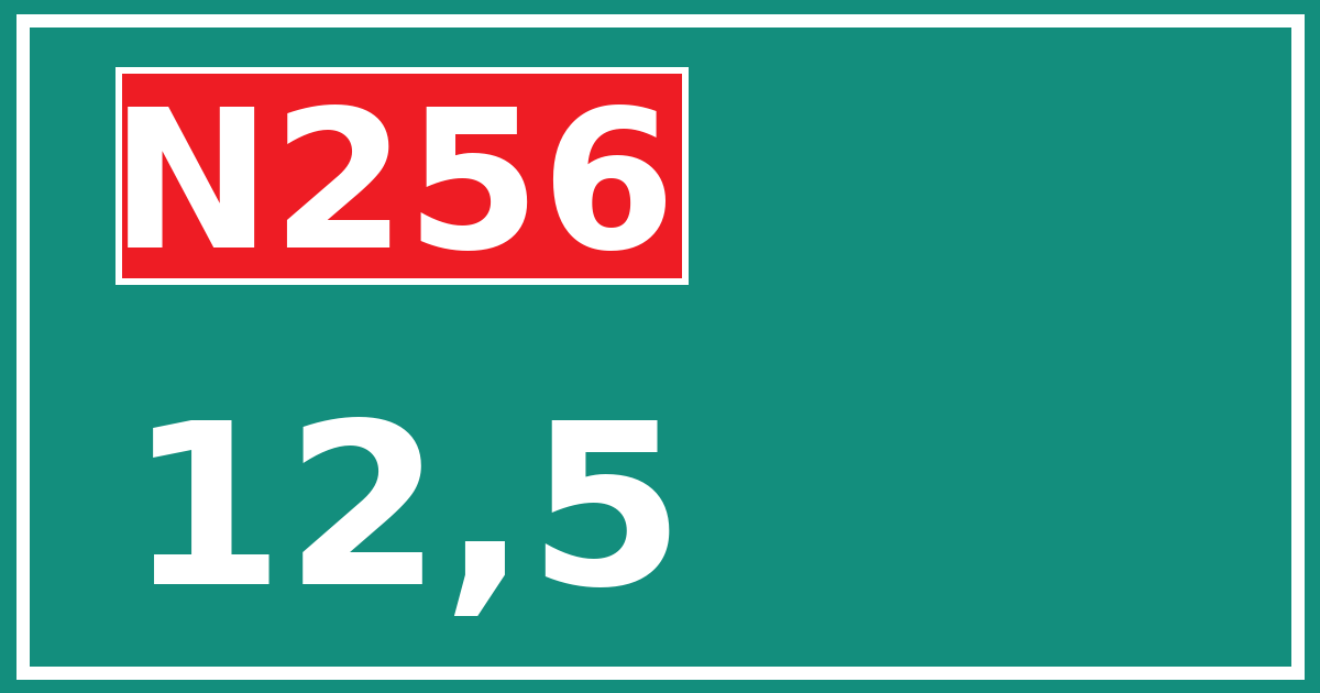 Hectometerbord N256 12,5