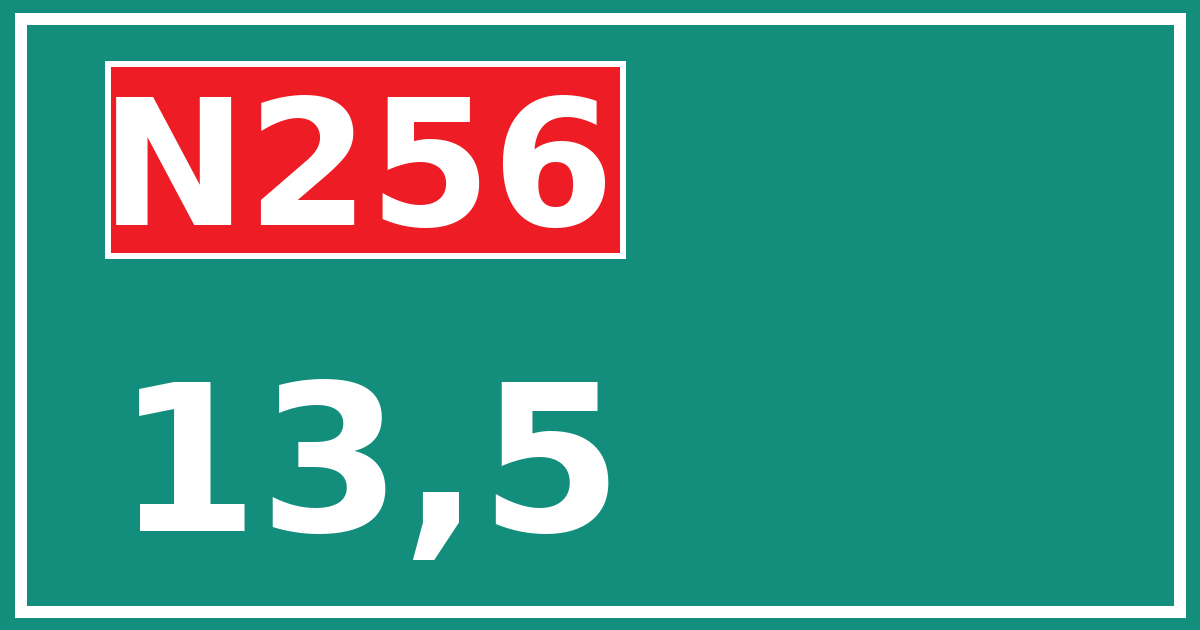 Hectometerbord N256 13,5