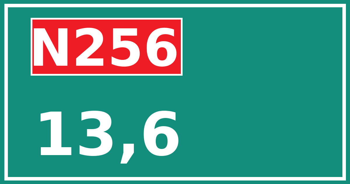 Hectometerbord N256 13,6