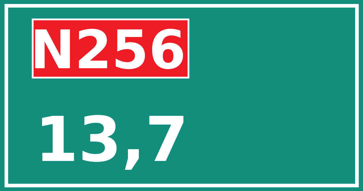 Hectometerbord N256 13,7