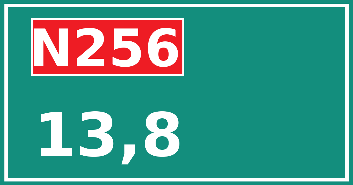 Hectometerbord N256 13,8