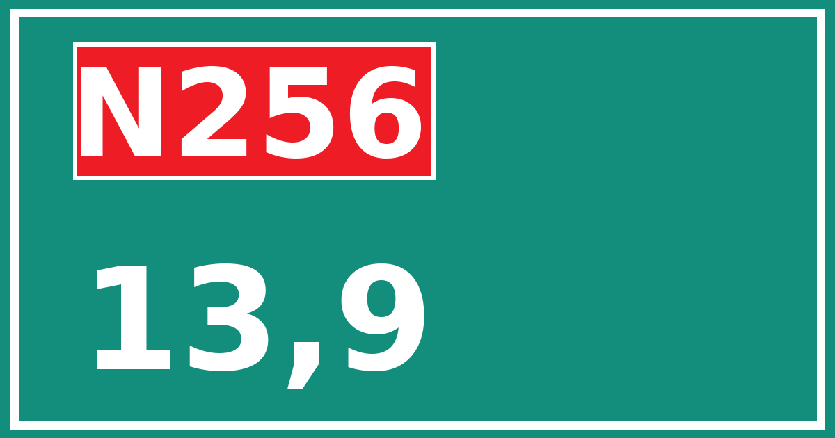 Hectometerbord N256 13,9