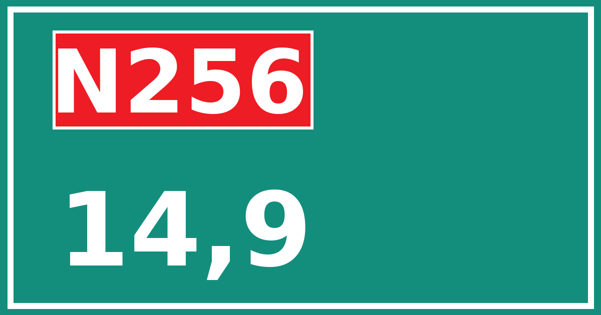 Hectometerbord N256 14,9