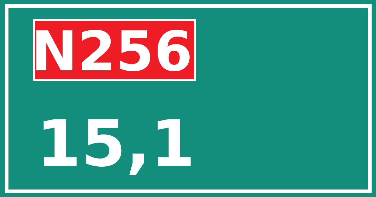 Hectometerbord N256 15,1