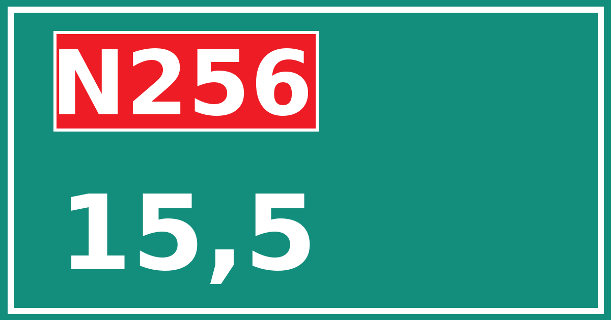 Hectometerbord N256 15,5