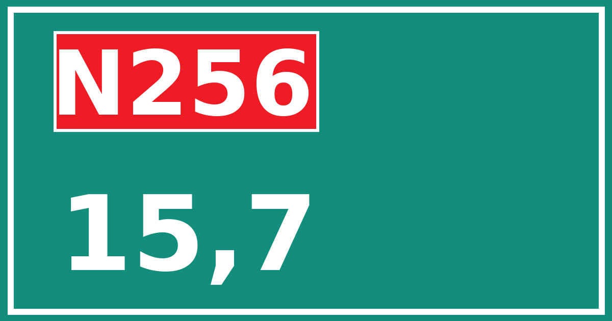 Hectometerbord N256 15,7