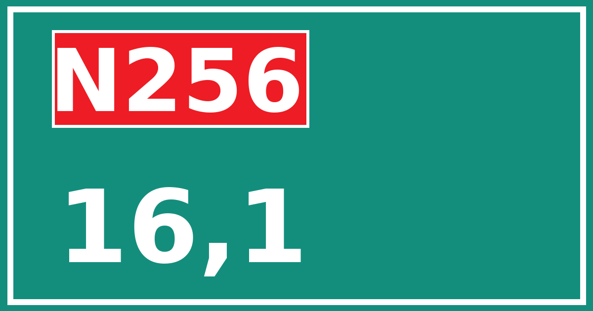 Hectometerbord N256 16,1
