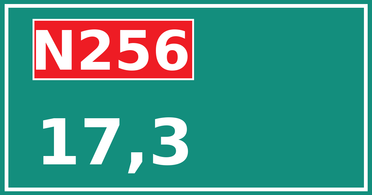 Hectometerbord N256 17,3
