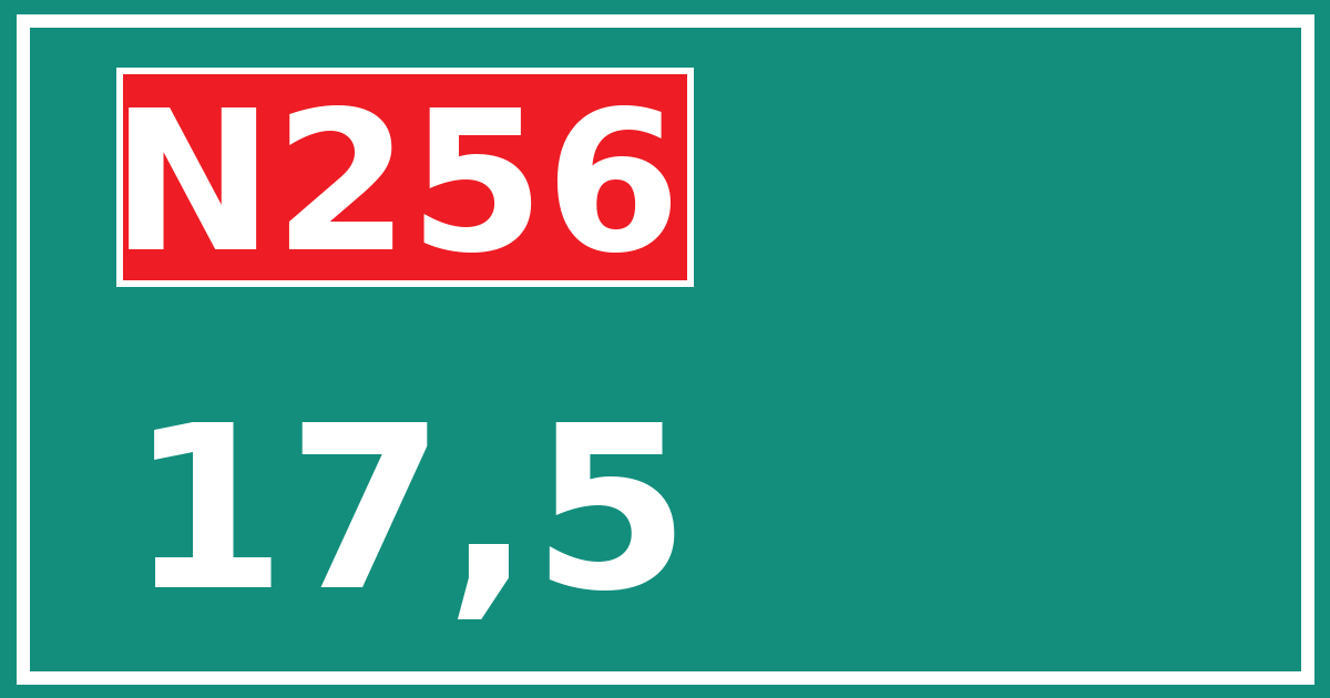 Hectometerbord N256 17,5